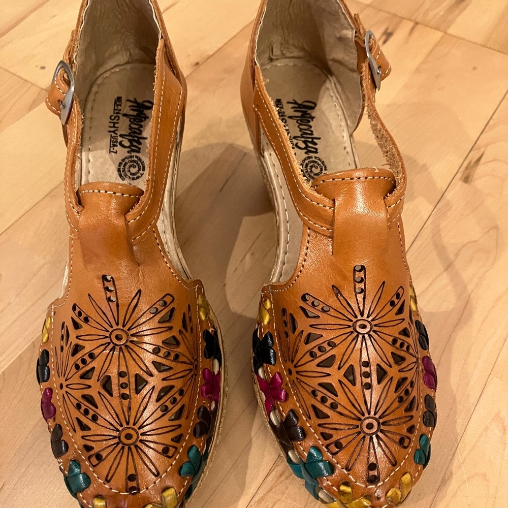 Mexican Huarache Wedge Sandals - Artisanal